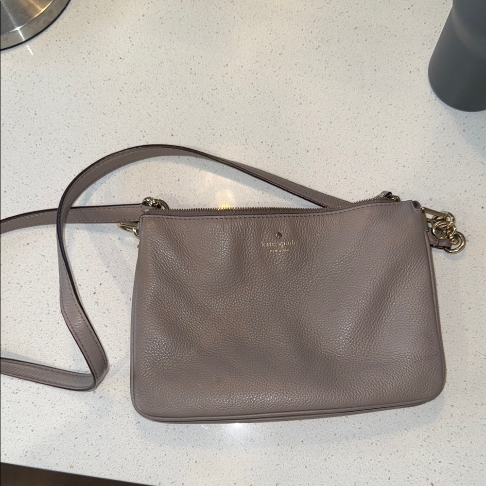 Kate Spade Taupe Leather Crossbody Bag